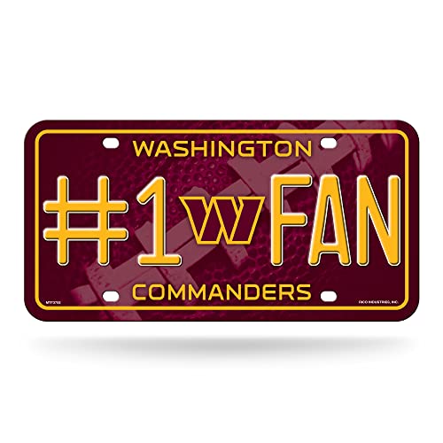 Rico Industries NFL Washington Commanders #1 Fan #1 Fan Metall Auto Tag 21,6 x 27,9 cm – ideal für LKW/Auto/SUV von Rico Industries