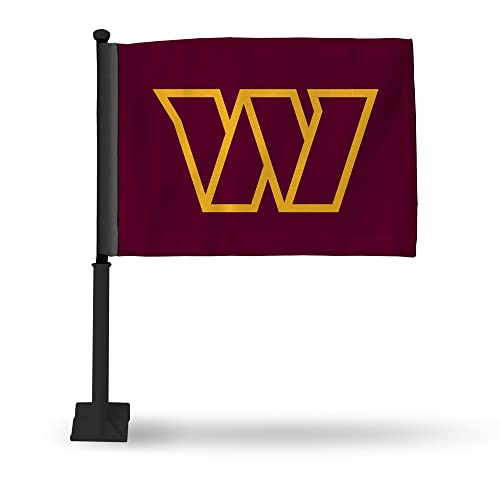 Rico Industries NFL Washington Commanders Autoflagge, schwarzer Stock, doppelseitige Autoflagge, 40,6 x 48,3 cm, starker Stock, der an Auto/LKW/Auto befestigt wird von Rico Industries
