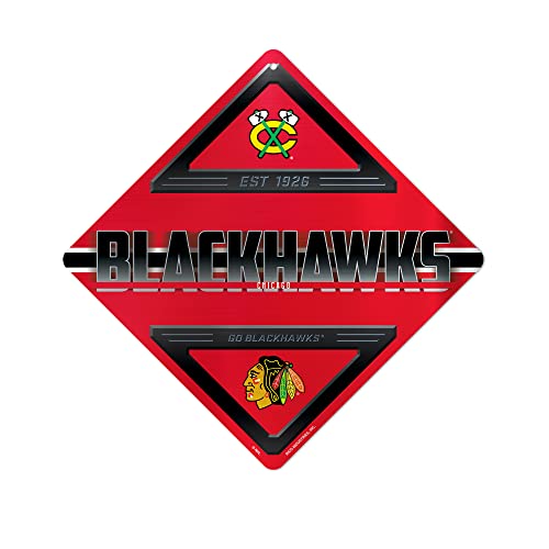 Rico Industries NHL Chicago Blackhawks Metall Crossing Sing – Home Decore perfekt für Schlafzimmer, Männerhöhle, Garage von Rico Industries