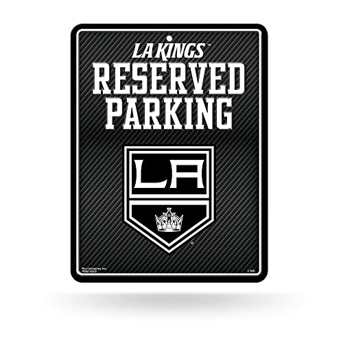 Rico Industries NHL Hockey Los Angeles Kings Kohlefaser 21,6 x 27,9 cm Kohlefaser Metall Parkschild – ideal für Männerhöhle, Schlafzimmer, Büro, Heimdekoration von Rico Industries