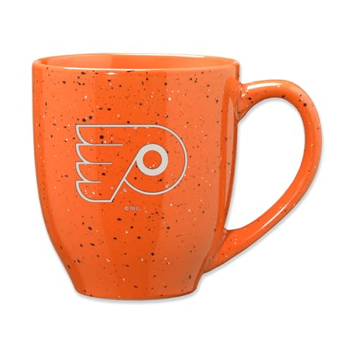 Rico Industries NHL Hockey Philadelphia Flyers Kaffeetasse aus Keramik, gesprenkelt, 473 ml, Team-Farbe, Lasergravur, Orange von Rico Industries
