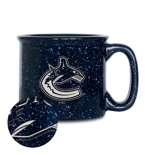 Rico Industries NHL Hockey Vancouver Canucks Tasse mit Lasergravur, 340 ml, Marineblau gesprenkelt von Rico Industries