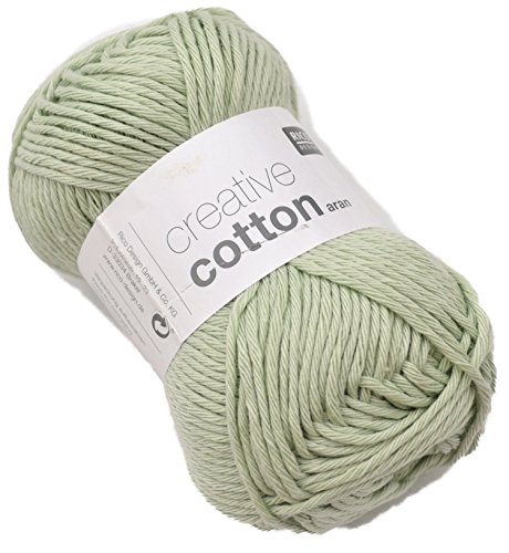 50 g Creative Cotton Aran Häkelgarn Baumwolle 85 m Lauflänge/Knäuel (Fb. 42 aquamarin) von Rico Design