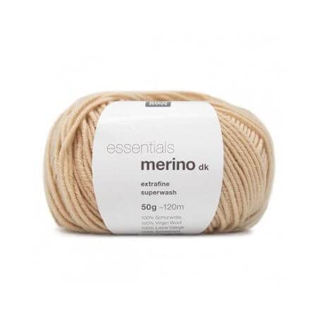 Rico Essentials Merino dk, Farbe 77, Merinowolle Hell Beige Zum Stricken und Häkeln von Rico Design