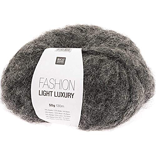 Rico Fashion Light Luxury Fb. 06 grau - leichte Wolle mit Alpakawolle zum Stricken & Häkeln made in Peru von Rico Design