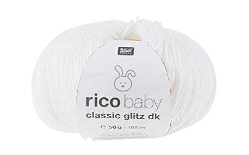 Wolle Rico Baby Classic Glitzer DK, 50g, ca. 165m Weiß von Rico Design