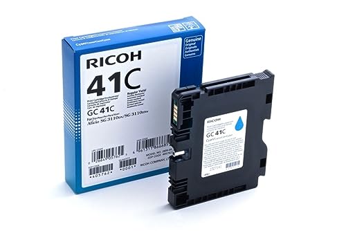 Ricoh 405762 SG3110DN Inkjet Cartridge, 2200 Seiten, ISO24711 GC41C, cyan, XXL von Ricoh