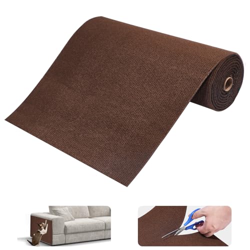 Kratzmatte Katze Selbstklebend, Kratzschutz für Sofa, Möbel, L 2m x B 40cm (Braun) von Ricyea
