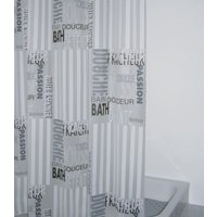 Duschvorhang Folie Font ca. 180x200 cm, semitransparent-grau, 100% PEVA von Ridder