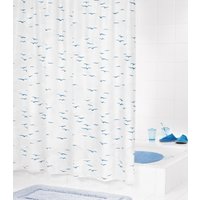 Duschvorhang Folie Sylt ca. 240x180 cm, blau, inkl. Ringe, Duschvorhang Folie Sylt ca. 240x180 cm, blau, inkl. Ringe, von Ridder