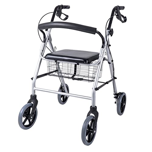 RIDDER Rollator Eco, schwarz | höhenverstellbar | mit Ablagekorb | mit Fach | mit Sitzfläche von RIDDER