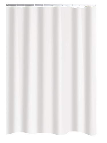 RIDDER Duschvorhang Textil ca. 240x180 cm Madison, weiß, inkl. Ringe | Waschbar | Uni | ÖkoTex von RIDDER