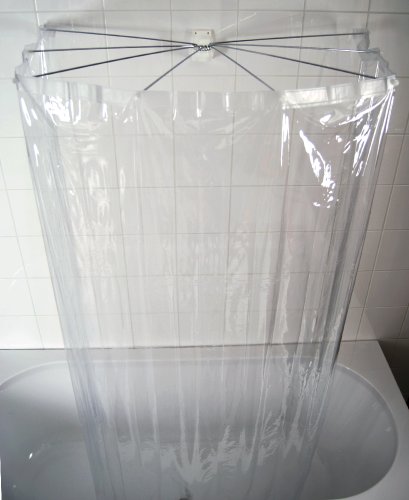 RIDDER Brillant Duschspinne, Duschfaltkabine, Ombrella, Badewannenvorhang, Kunststoff (ABS = Acrylnitril-Butadien-Styrol) / Edelstahl/PEVA (Polyethylen-Vinylacetat), transparent, 170 cm von RIDDER