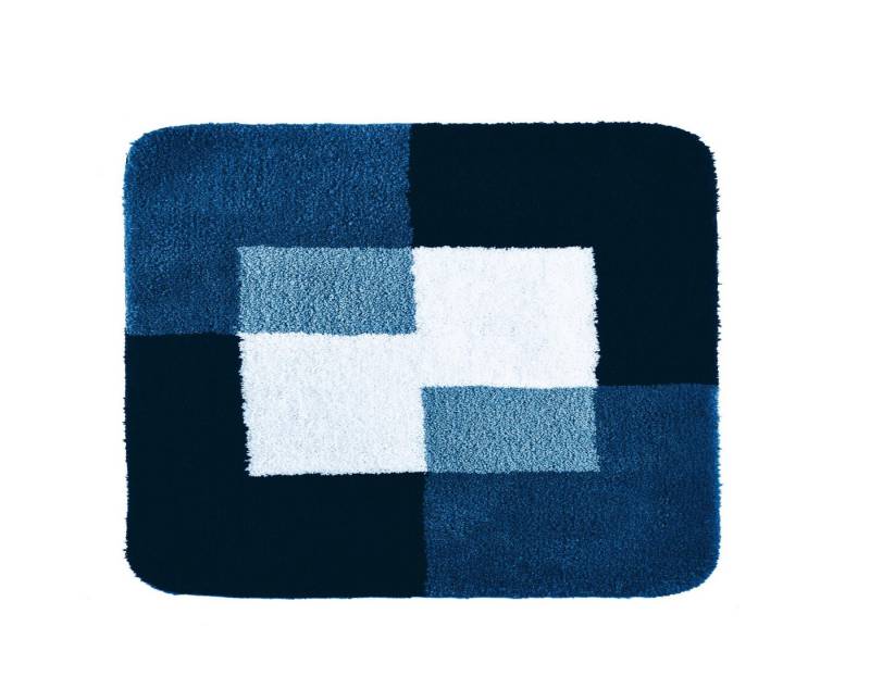 Ridder Badematte Coins blau, Höhe 1.5 mm, 100% Polyester-Microfaser von Ridder