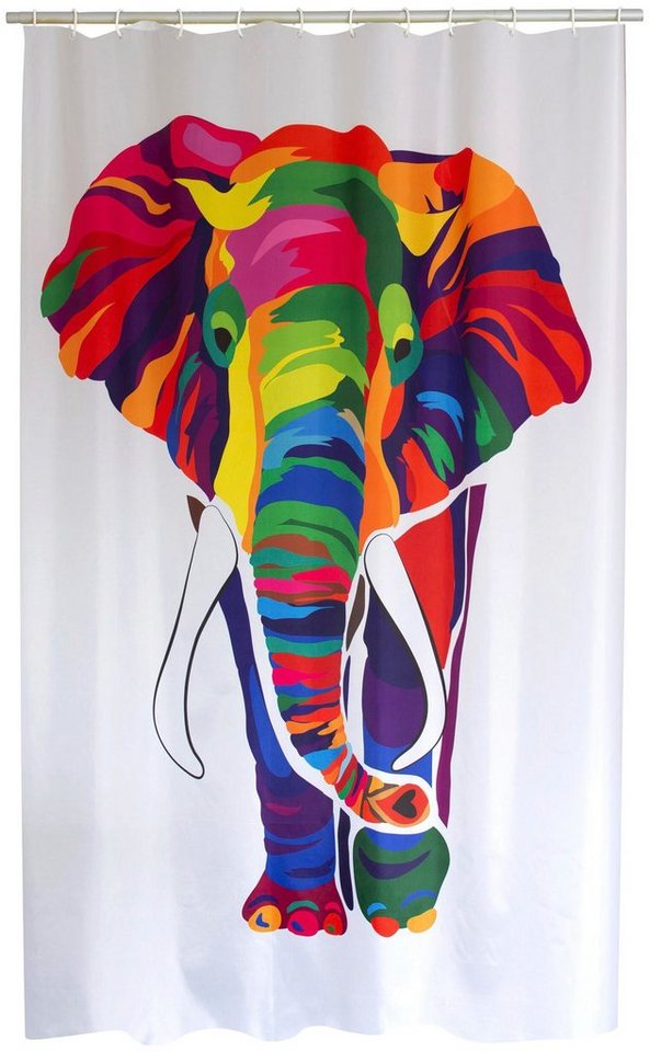 Ridder Duschvorhang Elephant Breite 180 cm, inkl. Duschvorhangringe von Ridder