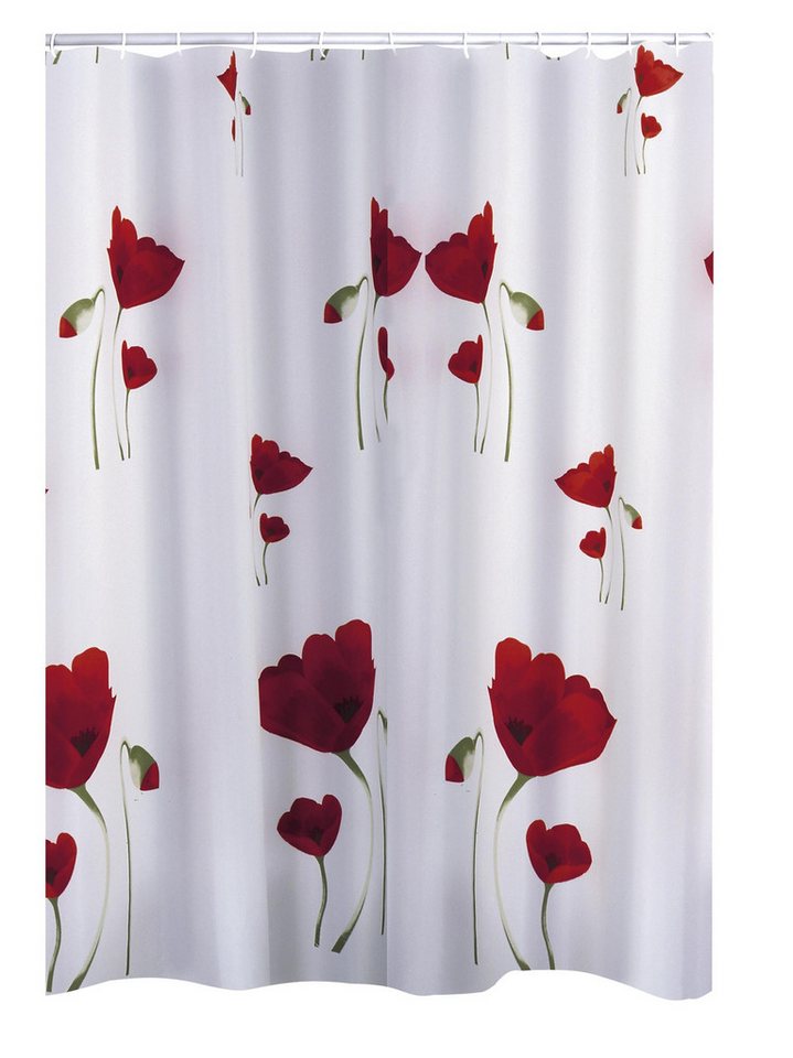 Ridder Duschvorhang Mohn rot Breite 180 cm von Ridder