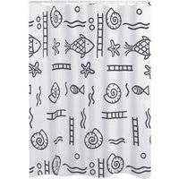 Duschvorhang Textil 120x200 cm Neptun grau von Ridder