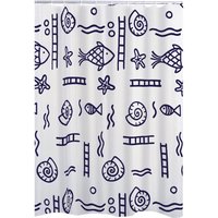 Duschvorhang Textil 180x200 cm Neptun blau von Ridder