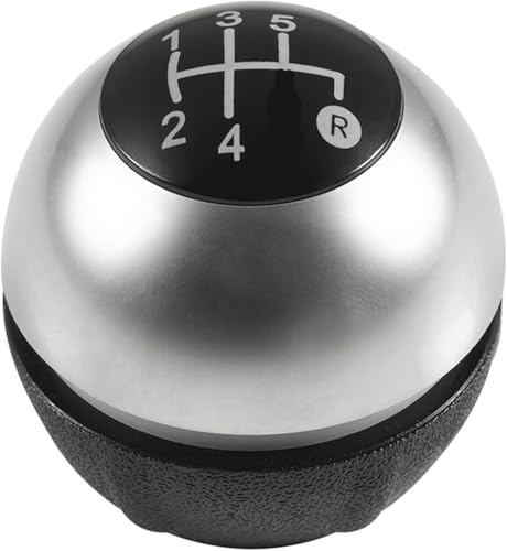 Riderai Auto-Schaltknauf Für Fiat 500 500C 2007-2018 Schaltknauf Gamasche Boot Abdeckung Fall(5 Speed Silver) von Riderai