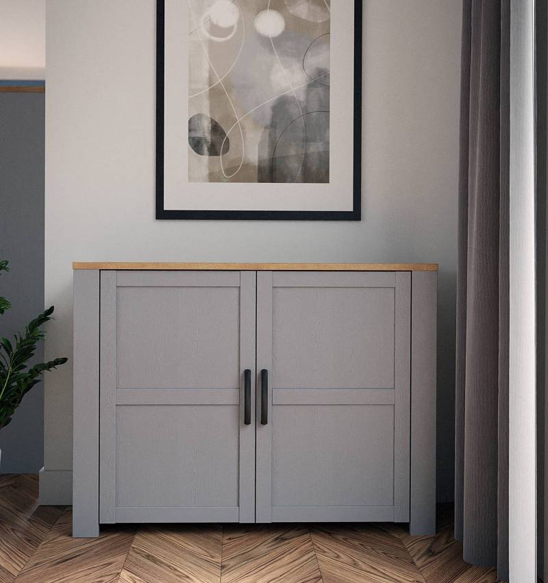 home24 Kommode 116 x 87 x 42cm Grau von home24