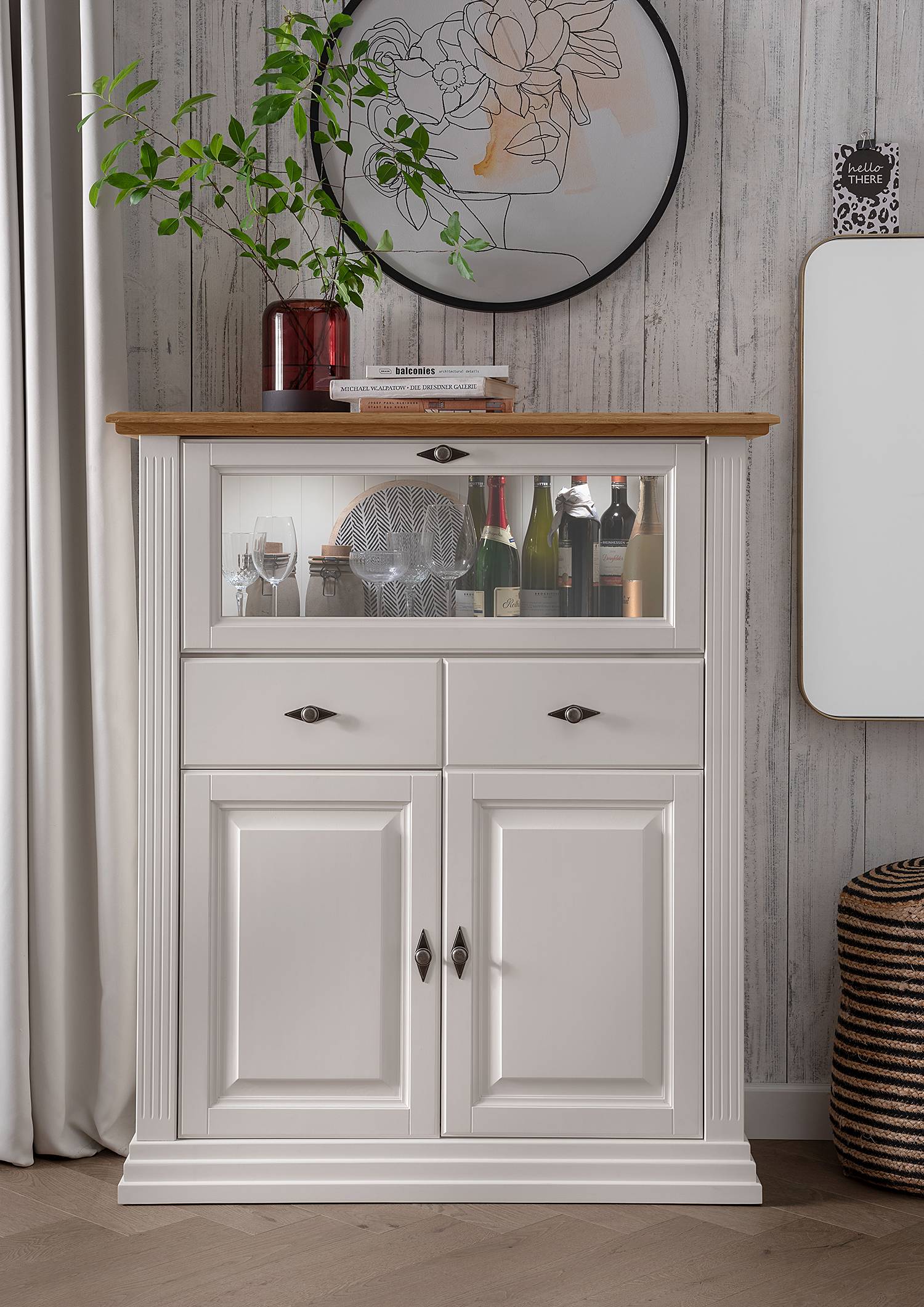 Massives Highboard Brattby Typ C von Ridgevalley