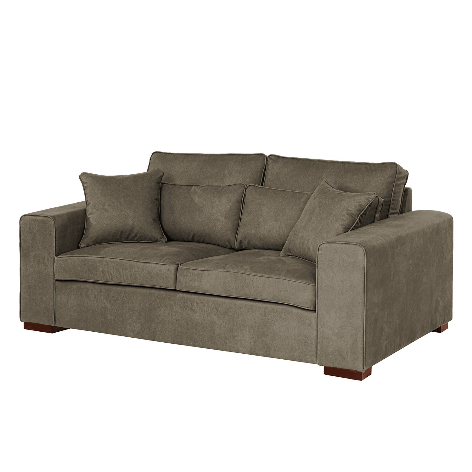 Red Living Sofa Randan II 2,5-Sitzer Dunkelbraun Microfaser 194x85x104 cm von Maison Belfort