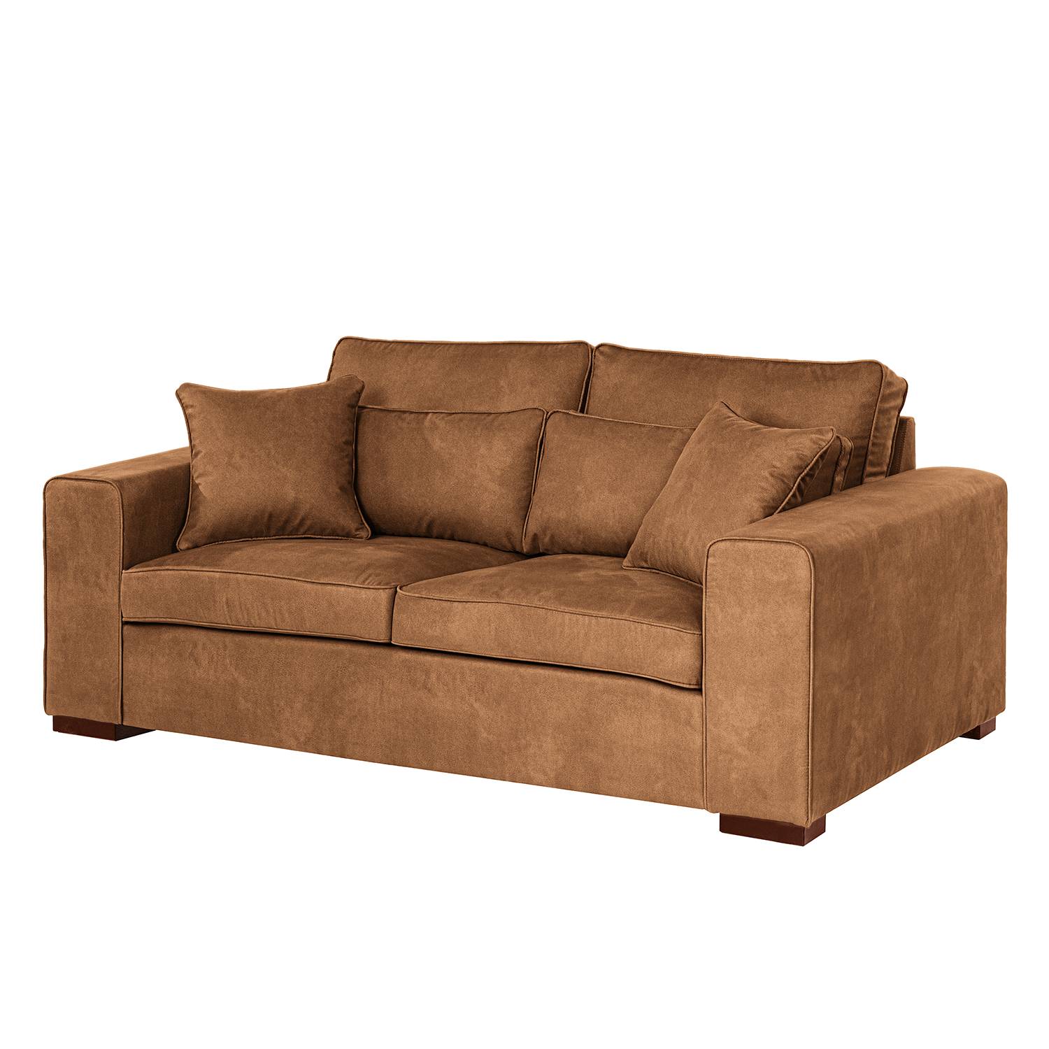 Red Living Sofa Randan II 2,5-Sitzer Nougat Microfaser 194x85x104 cm von Maison Belfort