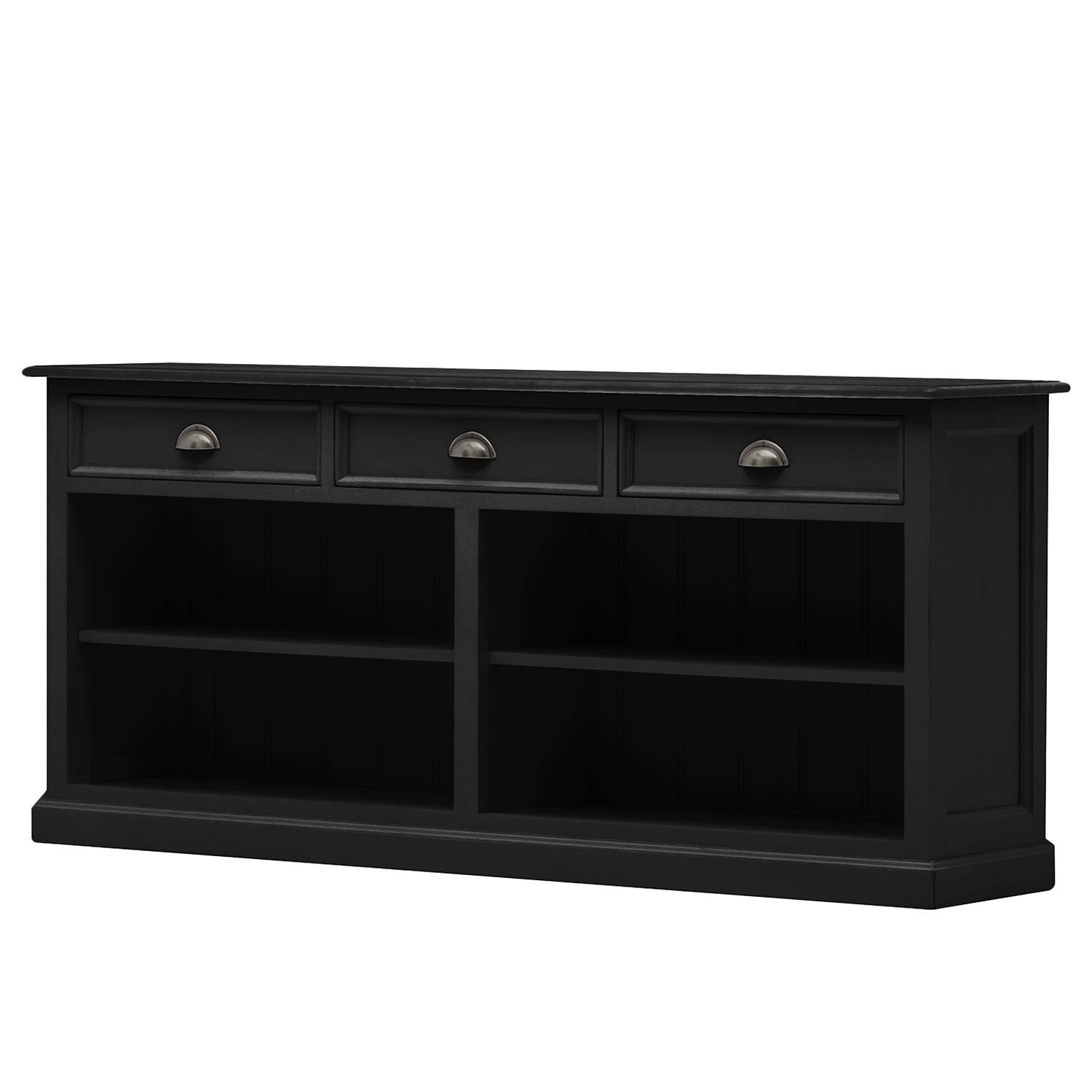 Ridgevalley Sideboard Sollerön II Schwarz Massivholz Pinie 170x76x38 cm (BxHxT) Landhaus von Ridgevalley