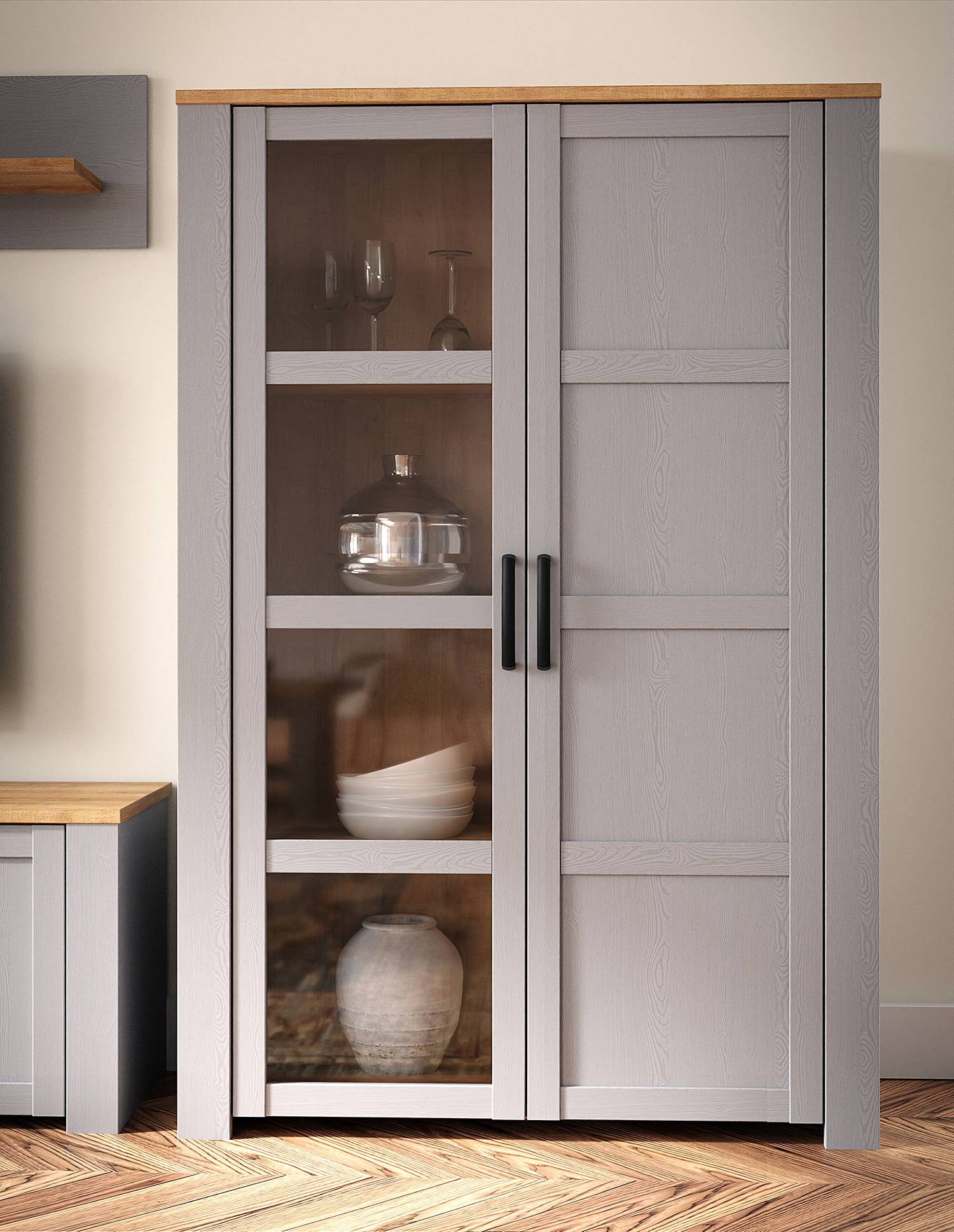 Vitrinenschrank Vassia 106 cm von Ridgevalley