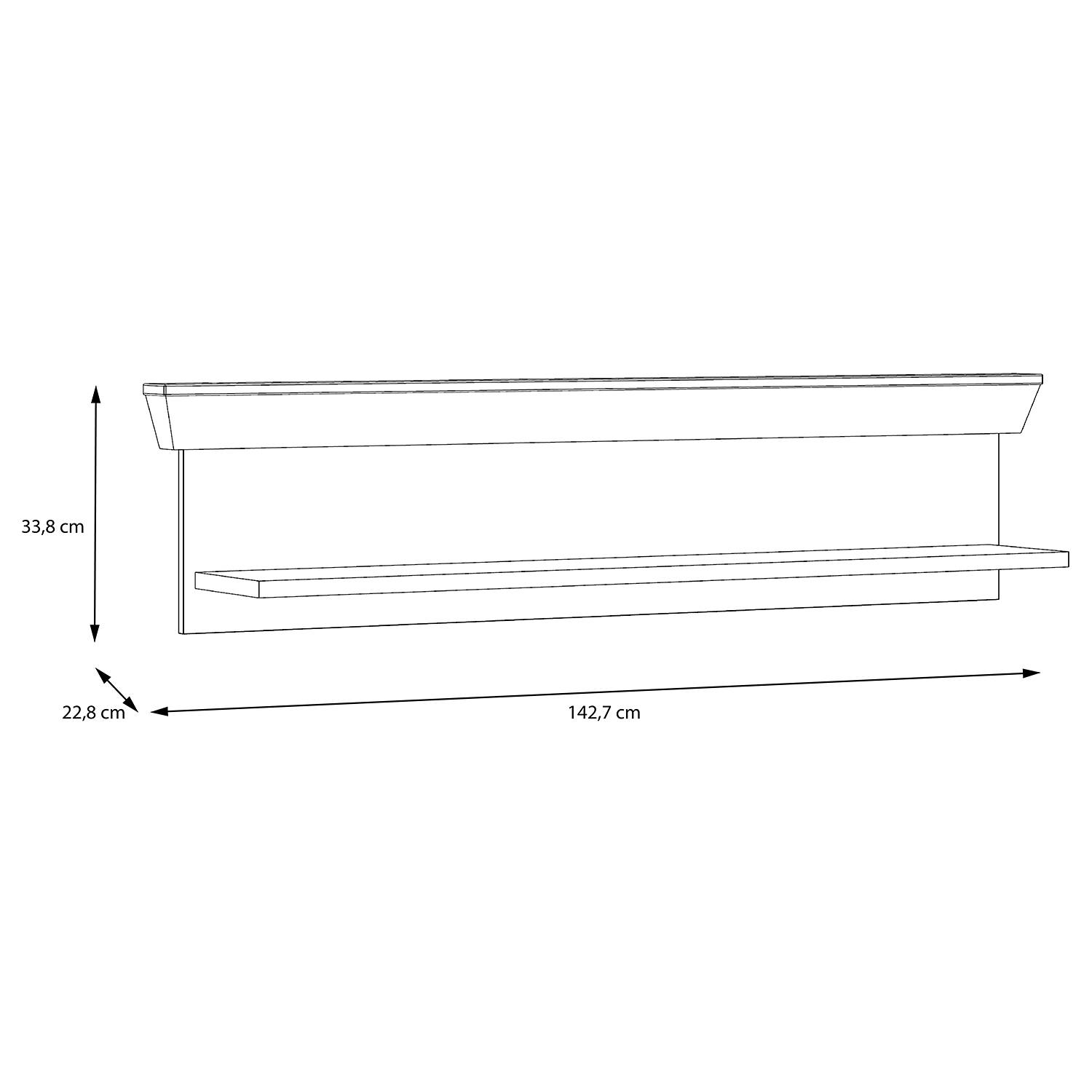 home24 Wandboard Spanplatte, foliert Braun/Eiche Dekor 143 x 34 x 23cm home24 Wandboard Spanplatte, foliert Braun/Eiche Dekor 143 x 34 x 23cm von home24