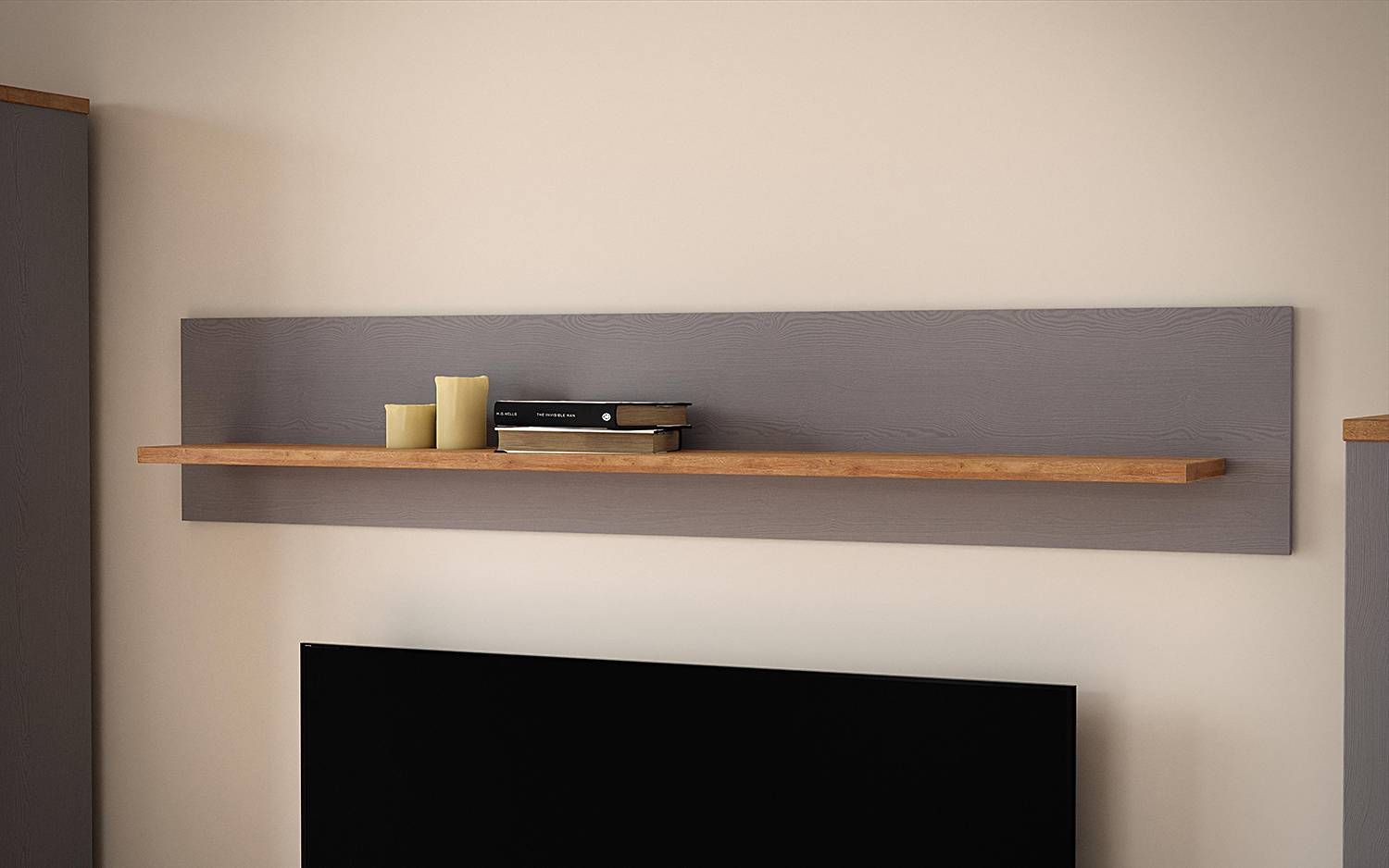 home24 Wandboard Spanplatte, foliert Grau/Hellgrau 160 x 30 x 22cm home24 Wandboard Spanplatte, foliert Grau/Hellgrau 160 x 30 x 22cm von home24