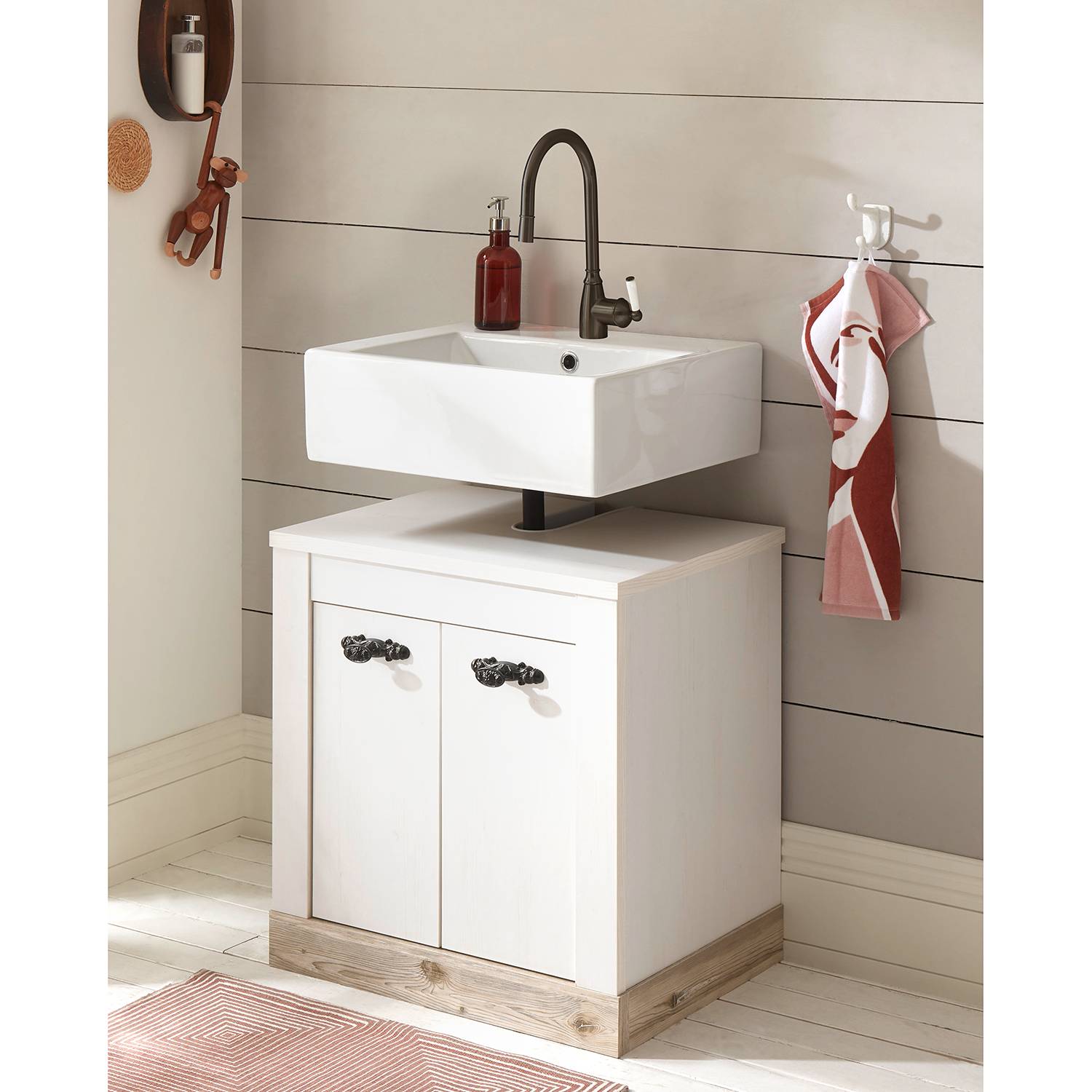 home24 Waschbeckenunterschrank 60 x 63 x 46cm Weiß home24 Waschbeckenunterschrank 60 x 63 x 46cm Weiß von home24