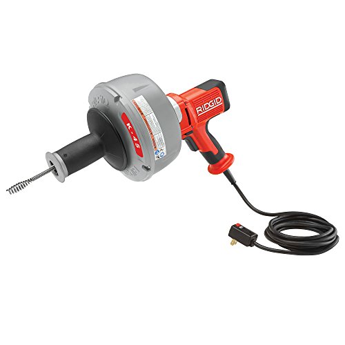 RIDGID 36043 Modell K-45AF-5 Hand-Trommelmaschine 230V mit Autofeed Spiralenvorschub, Rohrreinigungsmaschine mit 8 und 10 mm Spirale, Abflussspirale bis 75 mm Leitungen von RIDGID