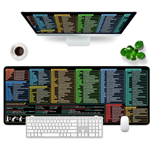 Excel Mauspad Deutsch, Mousepad Großes 80x30x0.3cm Gaming Mousepad XL Desk Pad Groß Mauspad Bürozubehör Schreibtischunterlage (Deutsch) von Ridilozey