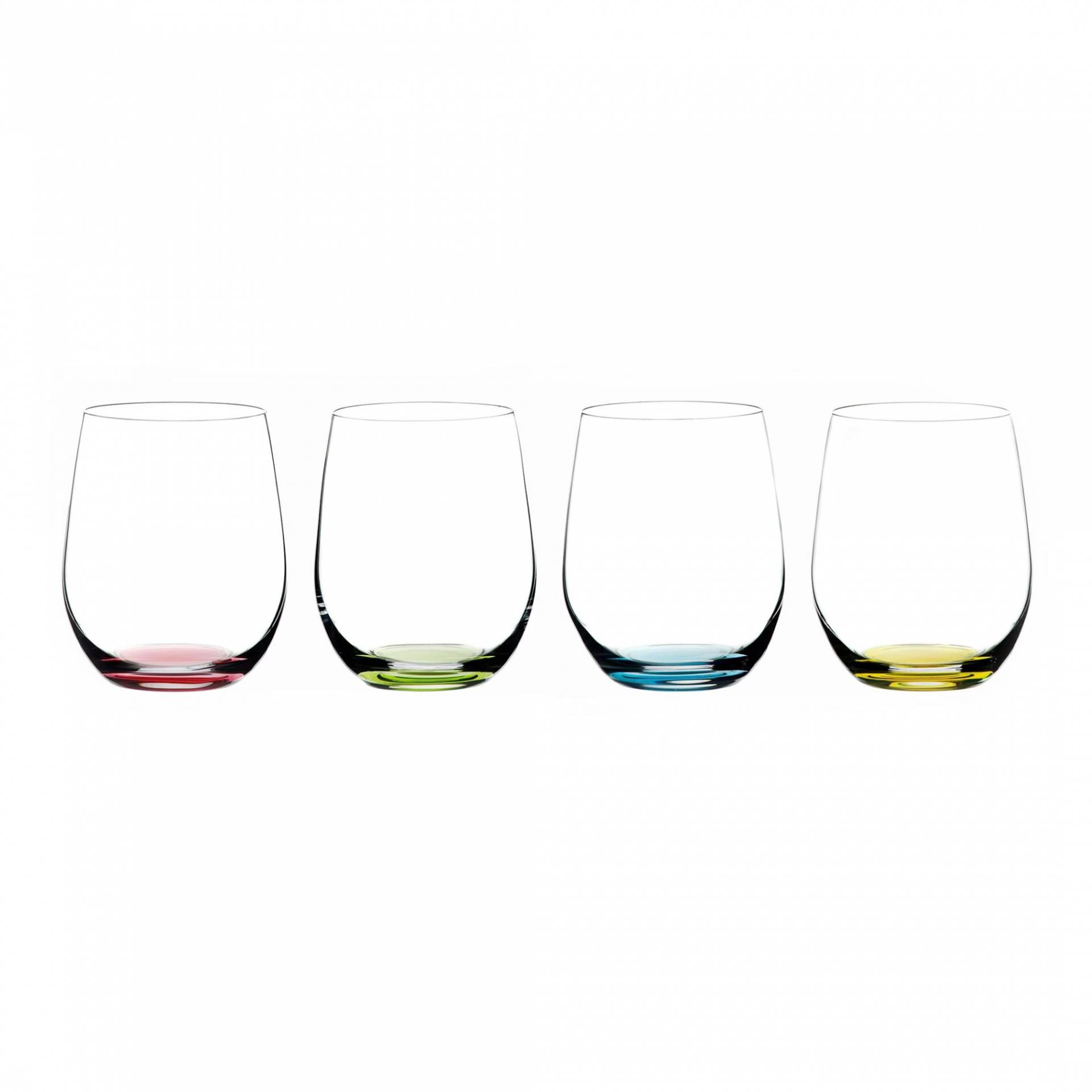 Riedel - O Wine Happy O Wasserglas 4er Set - transparent, mehrfarben/H 9,6cm , 320ml von Riedel
