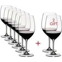 Riedel - Vinum Weingläser, Cabernet / Merlot, transparent, 610 ml (6+2 gratis) von Riedel