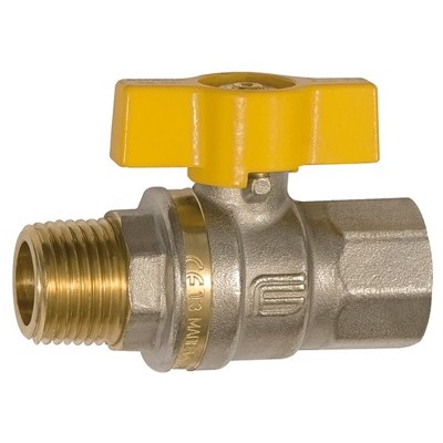 Kugelhahn DIN EN 331, DVGW, Messing vernickelt Flügelgriff, I/A, Rp/R 3/4" von Riegler