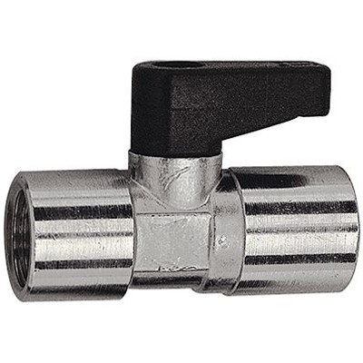 Mini-Kugelhahn mit Drehgriff, Messing vernickelt, Rp 1/2" I Mini-Kugelhahn mit Drehgriff, Messing vernickelt, Rp 1/2" I von Riegler