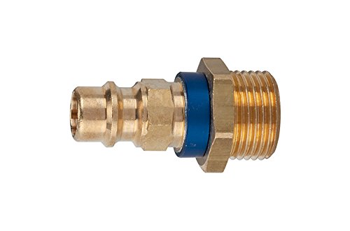 RIEGLER 107690-248.70 Unverwechselbarer Nippel NW 7,8, Messing blank, G 3/8 AG, blau, 1Stk von Riegler