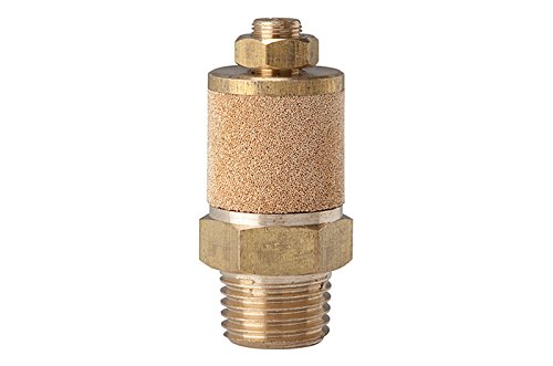 RIEGLER 113317-563-4 Schalldämpfer, Sinterbronce/MS, Abluft einstellbar, R 1/2, SW 22, 1Stk von Riegler
