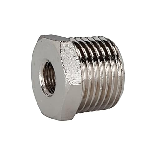 Riegler 111340 Reduziernippel, R 1/4 o., G 1/8 i., AF 14, Messing vernickelt von Riegler