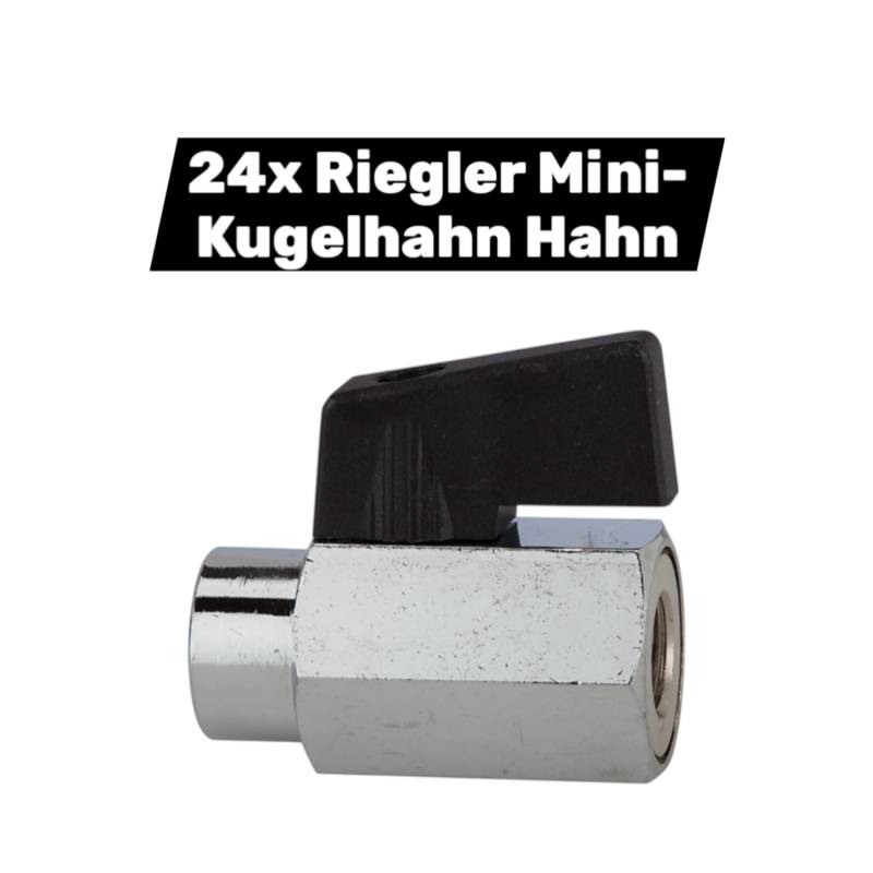 Riegler Mini Kugelhahn Hahn G 1/8 Ig Dn 8 Glatte Oberfläche Ms 24 Stück B-Ware von Riegler