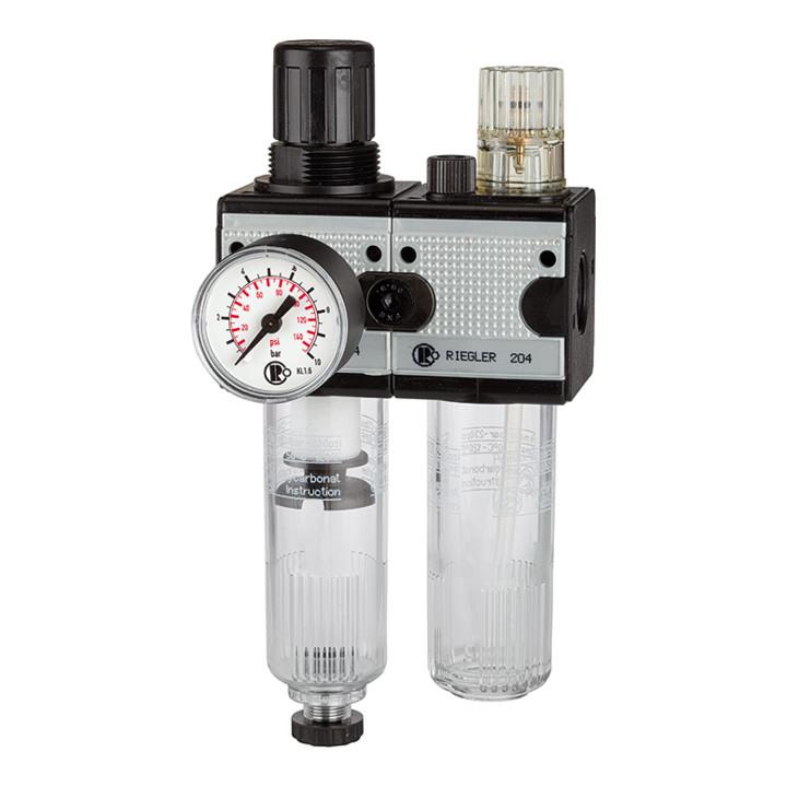 Riegler Wartungseinheit Multifunktionsgerät Druckregler Polycarbonat Bg3 G12  B-Ware von Riegler