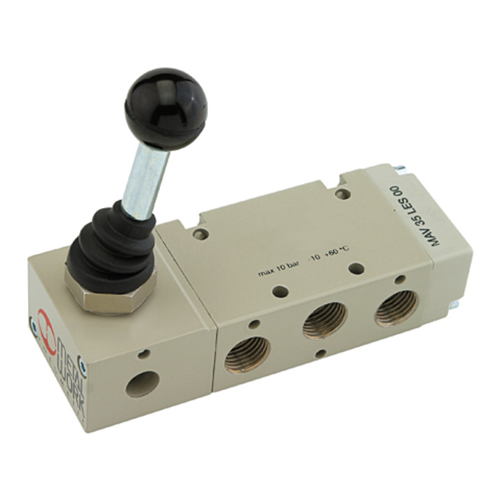 Riegler Wegeventil Ventil Steuerung G 1/8 Monostabil 90 Grad Hebel 5/2 Wege B-Ware von Riegler
