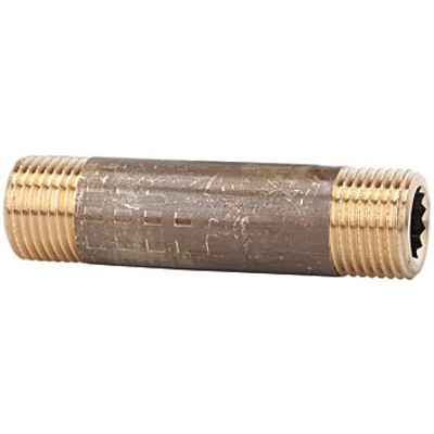 Rohrdoppelnippel, G 1.1/2", Länge 80mm, Messing blank von Riegler