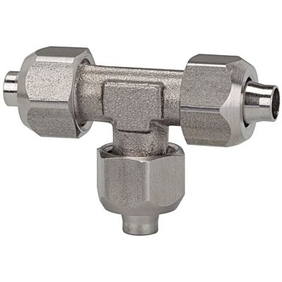 T-Verbinder, für Schlauch 8/6mm, SW1 14, SW2 10, Edelstahl 1.4404 von Riegler