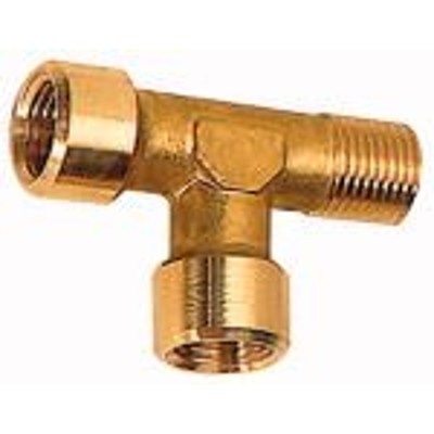 T-Verteiler L-Form Messing blank 2x IG G1" 1x AG R1" SW30 von Riegler