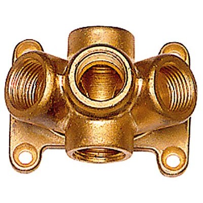 Verteiler zur Wandbefestigung, 5 Anschlüsse G 1/2", 3 Anschlüsse vorne von Riegler