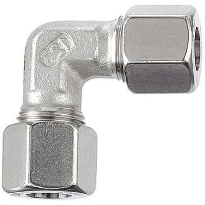 Winkel-Verschraubung, Rohr-Außen-Ø 6mm, Edelstahl 1.4571, 315 bar von Riegler