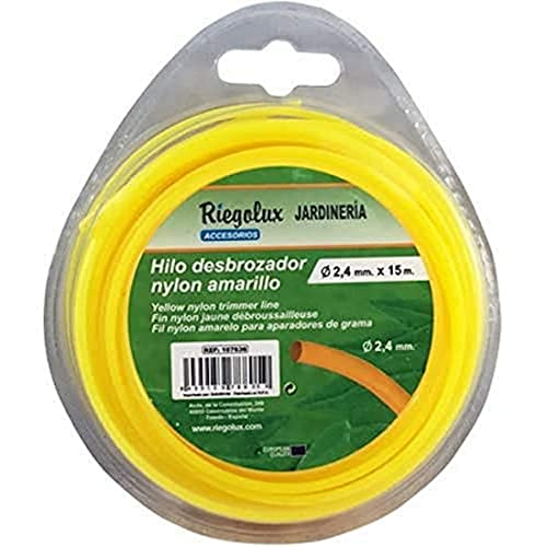 Riegolux 107636 Rasentrimmer, Nylon, rund, gelb, 2,4 mm x 15 m von RIEGOLUX